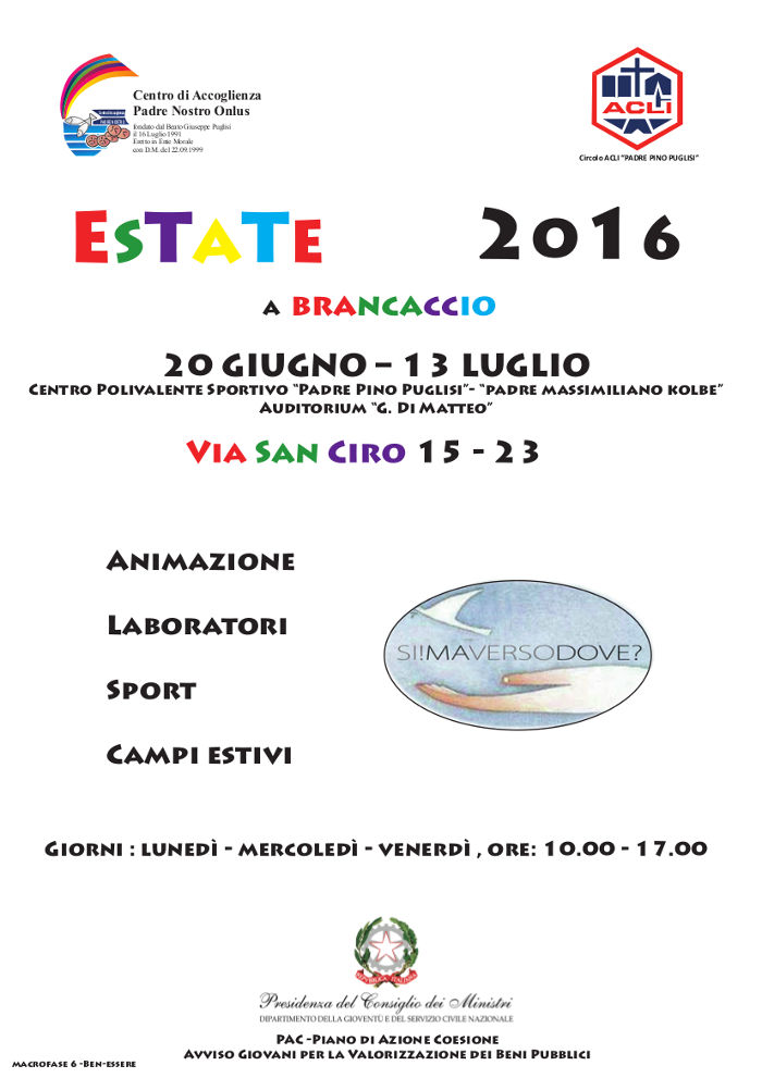 Locandina Estate a Brancaccio 2016